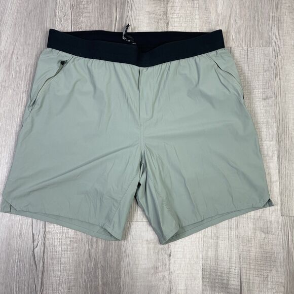 Ten Thousand Tactical Shorts Men Large Green Stretch Mid Rise Drawstring Gym A - Picture 1 of 8